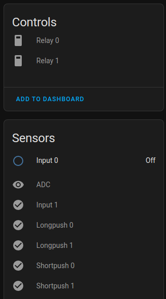 Shelly Uni entities available via MQTT integration