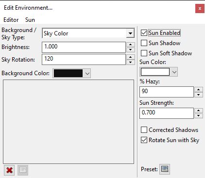 Environment editor